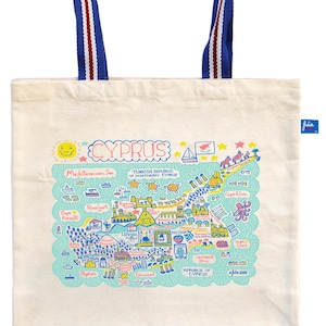 Cyprus Natural Canvas Tote Bag by Julia Gash