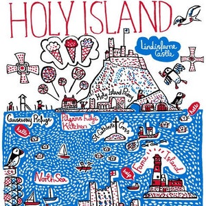 Holy Island-wenskaart door Julia Gash