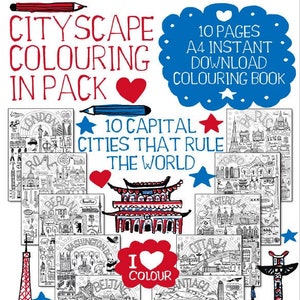 10 Capital Cities That Rule The World Colouring In eBook