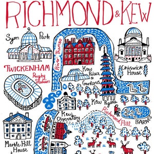 Richmond & Kew - London Postkarte von Julia Gash