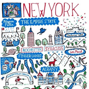 New York State Greeting Card by Julia Gash