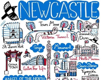 Newcastle Greeting Card by Julia Gash