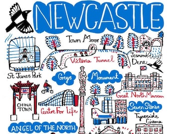 Newcastle ansichtkaart door Julia Gash