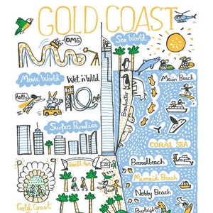 Gold Coast Postkarte von Julia Gash