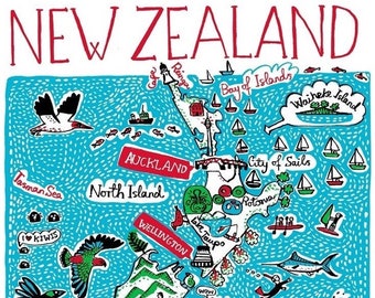 New Zealand Greeting Card by Julia Gash