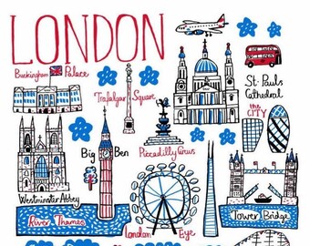 Cartão de felicitações de Londres e do Sul por Julia Gash