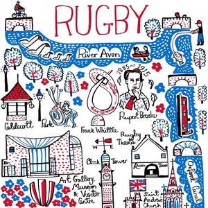 Rugby Greeting Card by Julia Gash