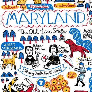 Cartolina dello stato del Maryland di Julia Gash
