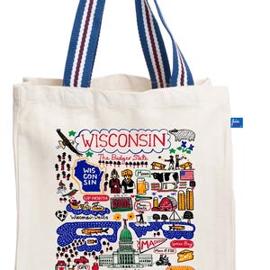 Borsa tote in tela naturale Wisconsin di Julia Gash