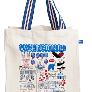 Washington DC Natural Canvas Tote Bag by Julia Gash
