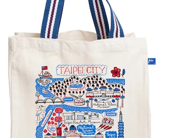 Taipei Natural Canvas Tote Bag by Julia Gash