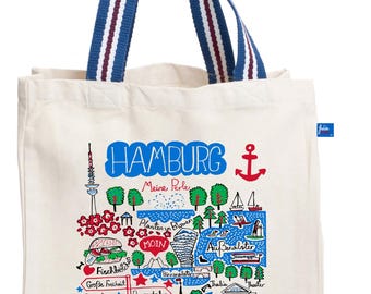 Hamburg Natural Canvas Tote Bag by Julia Gash