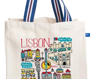 Borsa tote in tela naturale Lisbon di Julia Gash