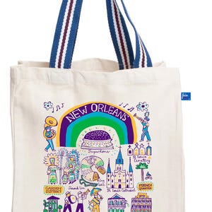 New Orleans Natural Canvas Tote Bag by Julia Gash