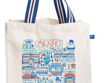 ミラノ イタリア トートバッグ、100%コットン ナチュラル キャンバス ト-トバッグイタリアミラノ