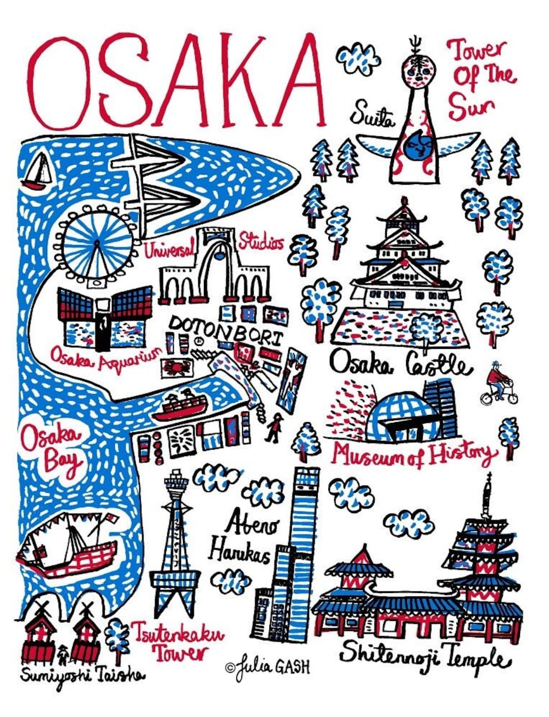 Osaka Art Print by Julia Gash - Etsy UK