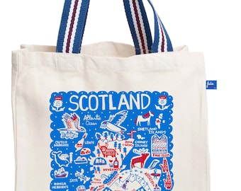 Scotland Natural Canvas Tote Bag by Julia Gash