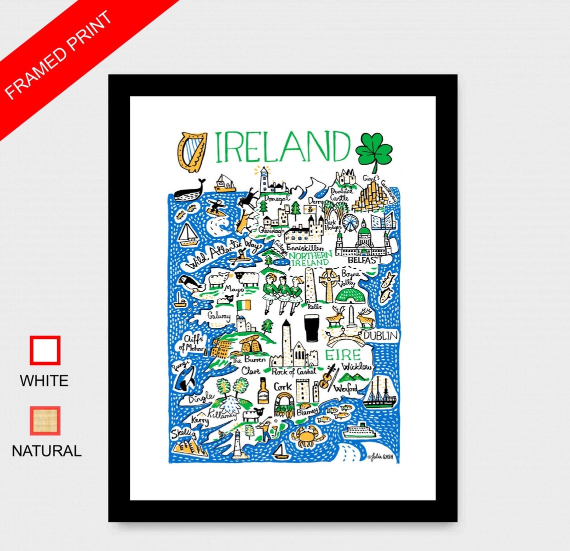 Ireland Art Print by Julia Gash Etsy UK