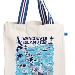 Vancouver Island Natural Canvas Tote Bag by Julia Gash
