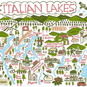 Carte postale Les lacs italiens par Julia Gash