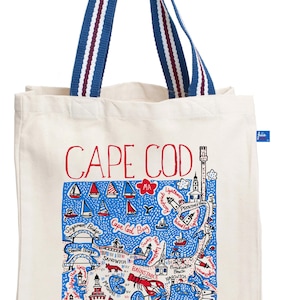 Cape Cod Natural Canvas Tote Bag by Julia Gash