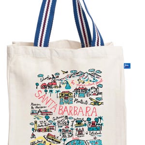 Santa Barbara Natural Canvas Tote Bag by Julia Gash