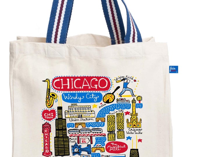 Chicago Natural Canvas Tote Bag by Julia Gash