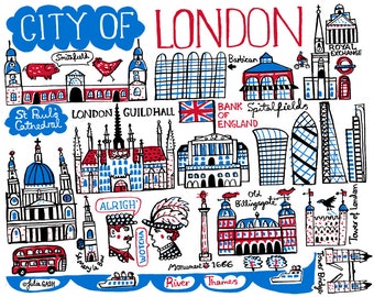 Cartão comemorativo da cidade de Londres por Julia Gash