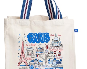 Paris Natural Canvas Tote Bag by Julia Gash