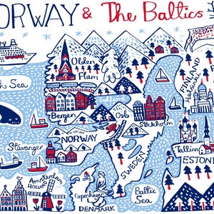 Cartão postal da Noruega e do Báltico por Julia Gash