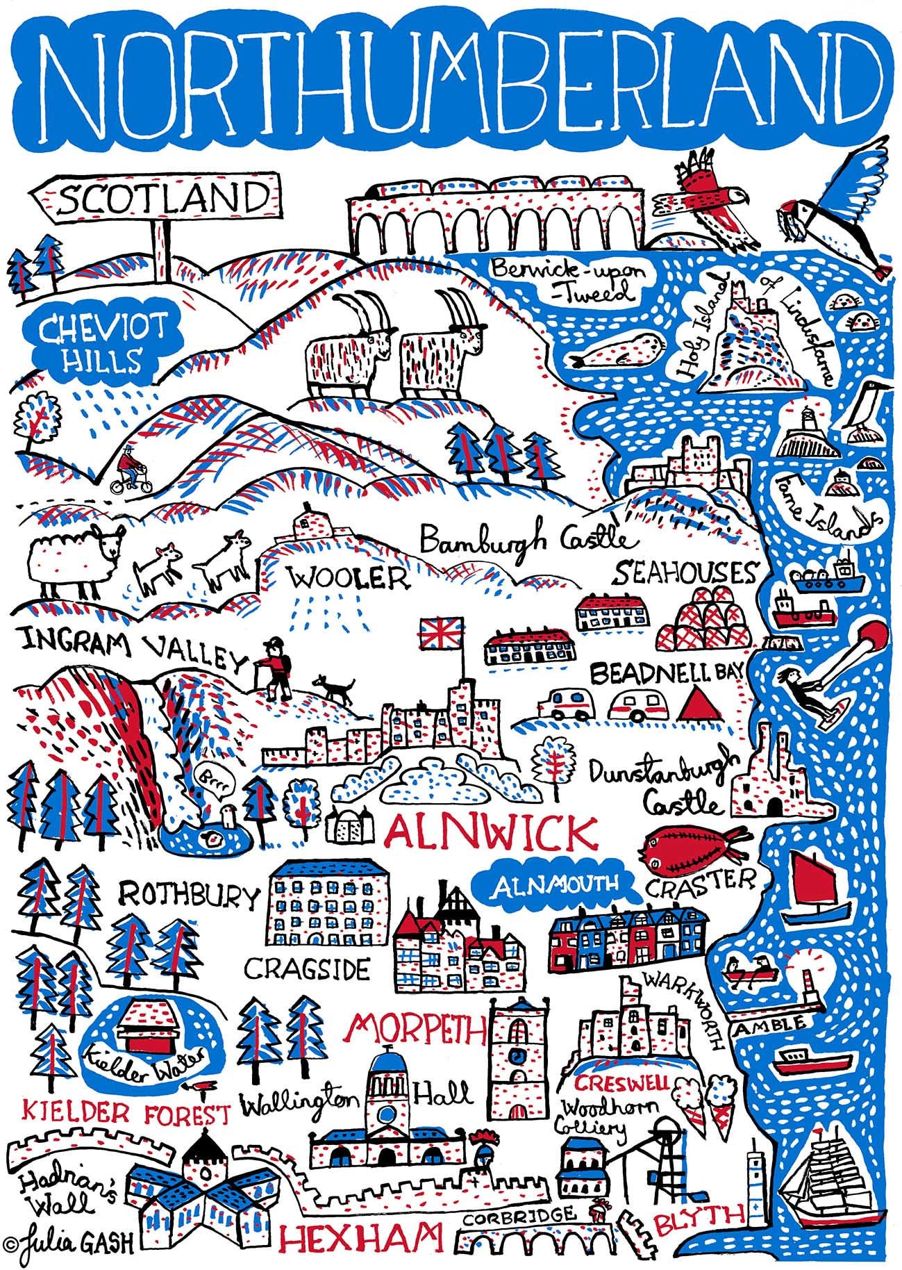 Northumberland Art Print by Julia Gash