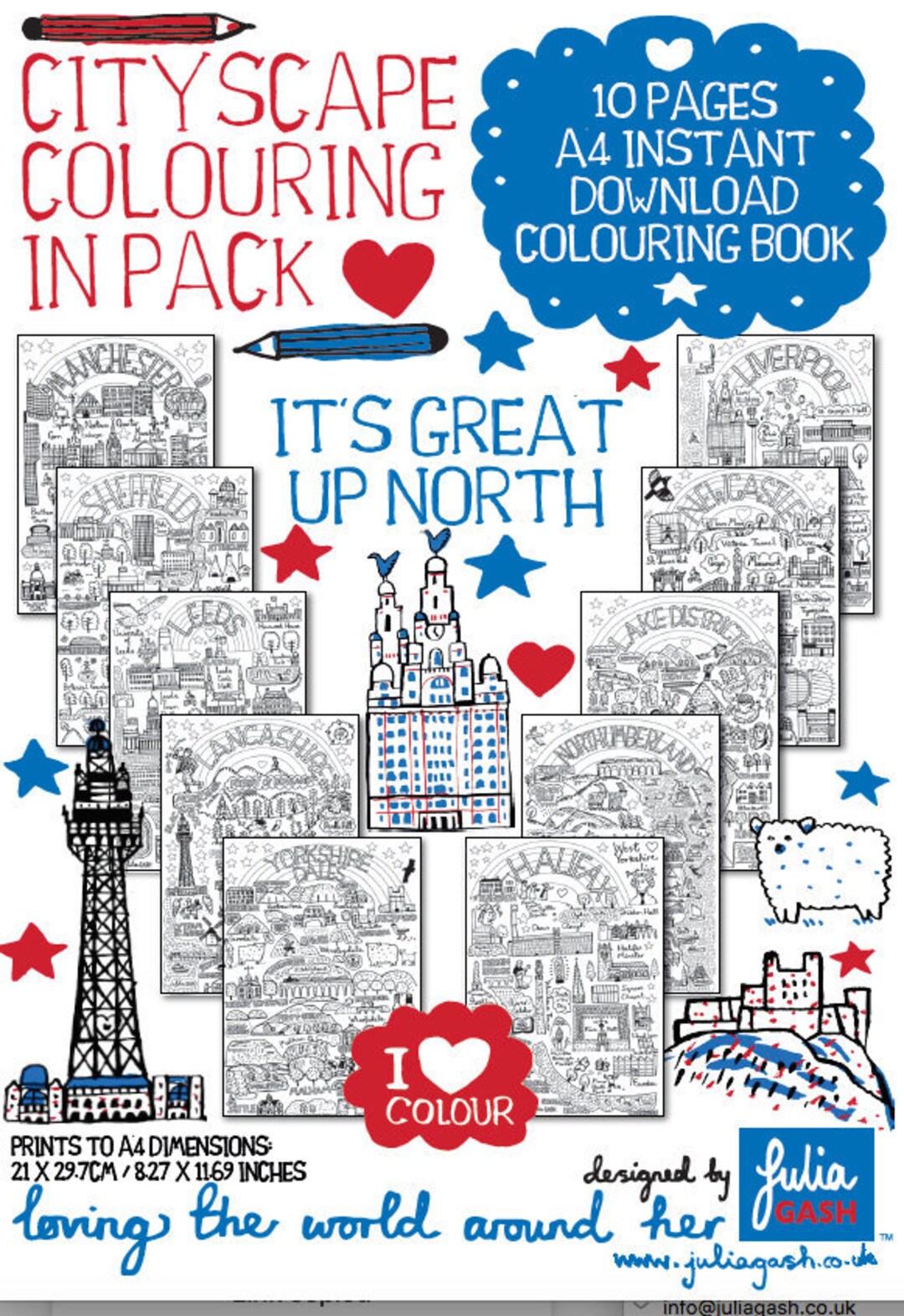 It's Great up North Colouring in Ebook - Etsy