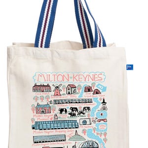 Milton Keynes Natural Canvas Tote Bag by Julia Gash