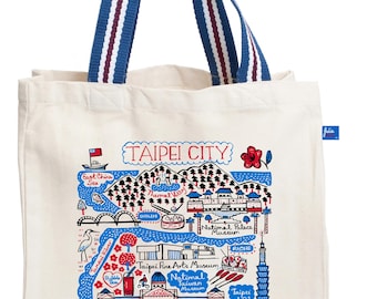 Taipei Natural Canvas Tote Bag by Julia Gash