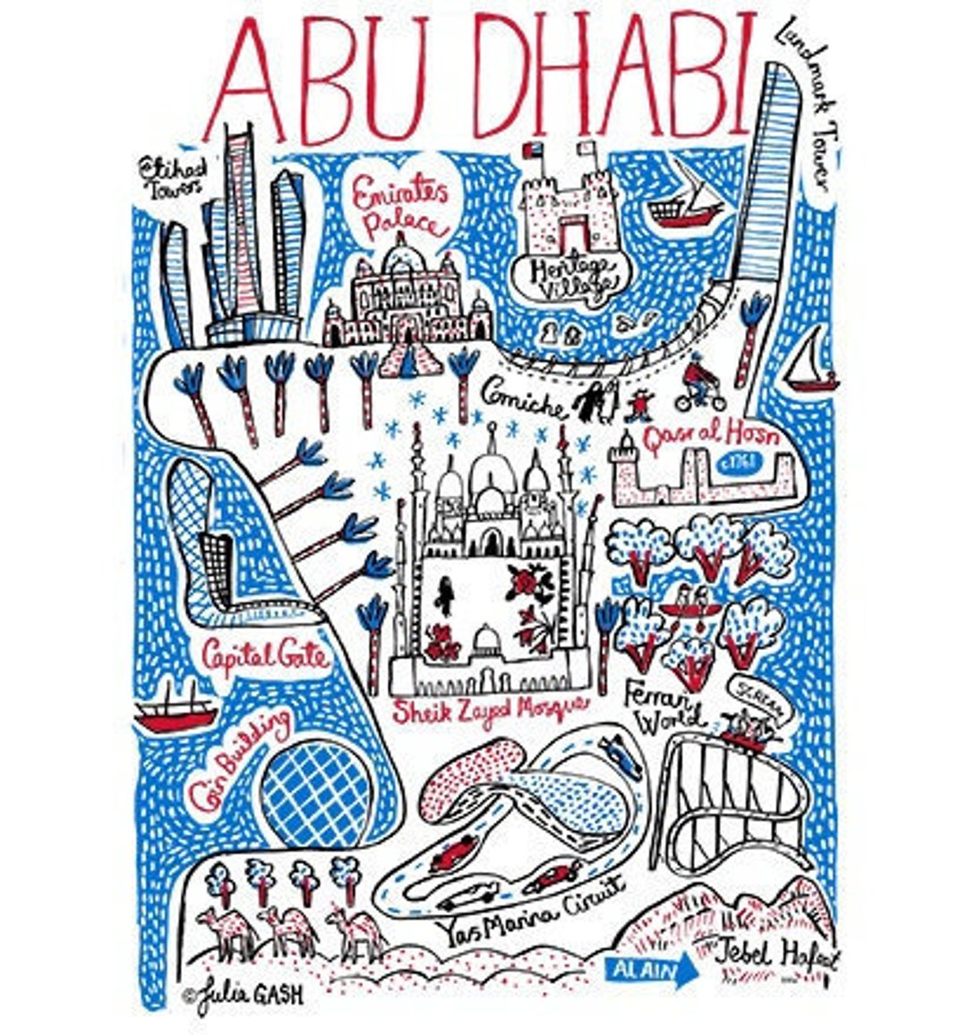Abu Dhabi Postcard by Julia Gash Etsy