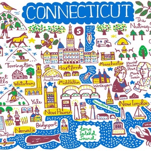 Cartolina dello stato del Connecticut di Julia Gash