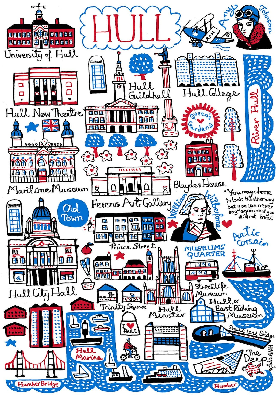 Hull Postcard by Julia Gash Hong Kong