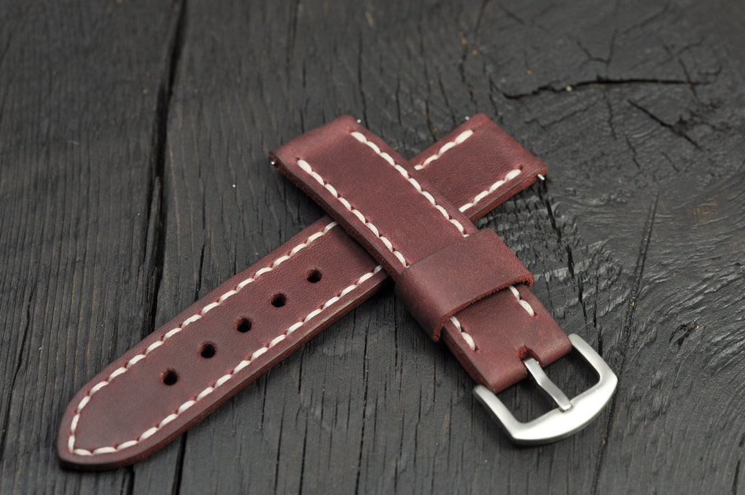 Handmade Leather Men's Watch Strap 16mm 18mm 20mm 22mm - Etsy