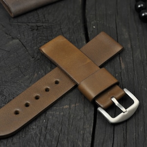 Handmade Leather Men&#39;s watch strap Olive 18mm 20mm 21mm 22mm 24mm 26mm watch band