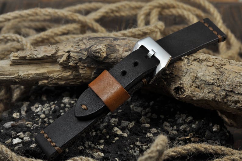 Handmade Leather Mens watch strap 16mm 18mm 20mm 21mm 22mm Etsy