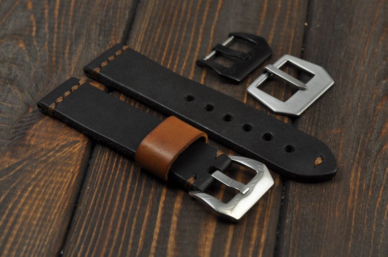 Handmade Leather Mens watch strap 16mm 18mm 20mm 21mm 22mm Etsy