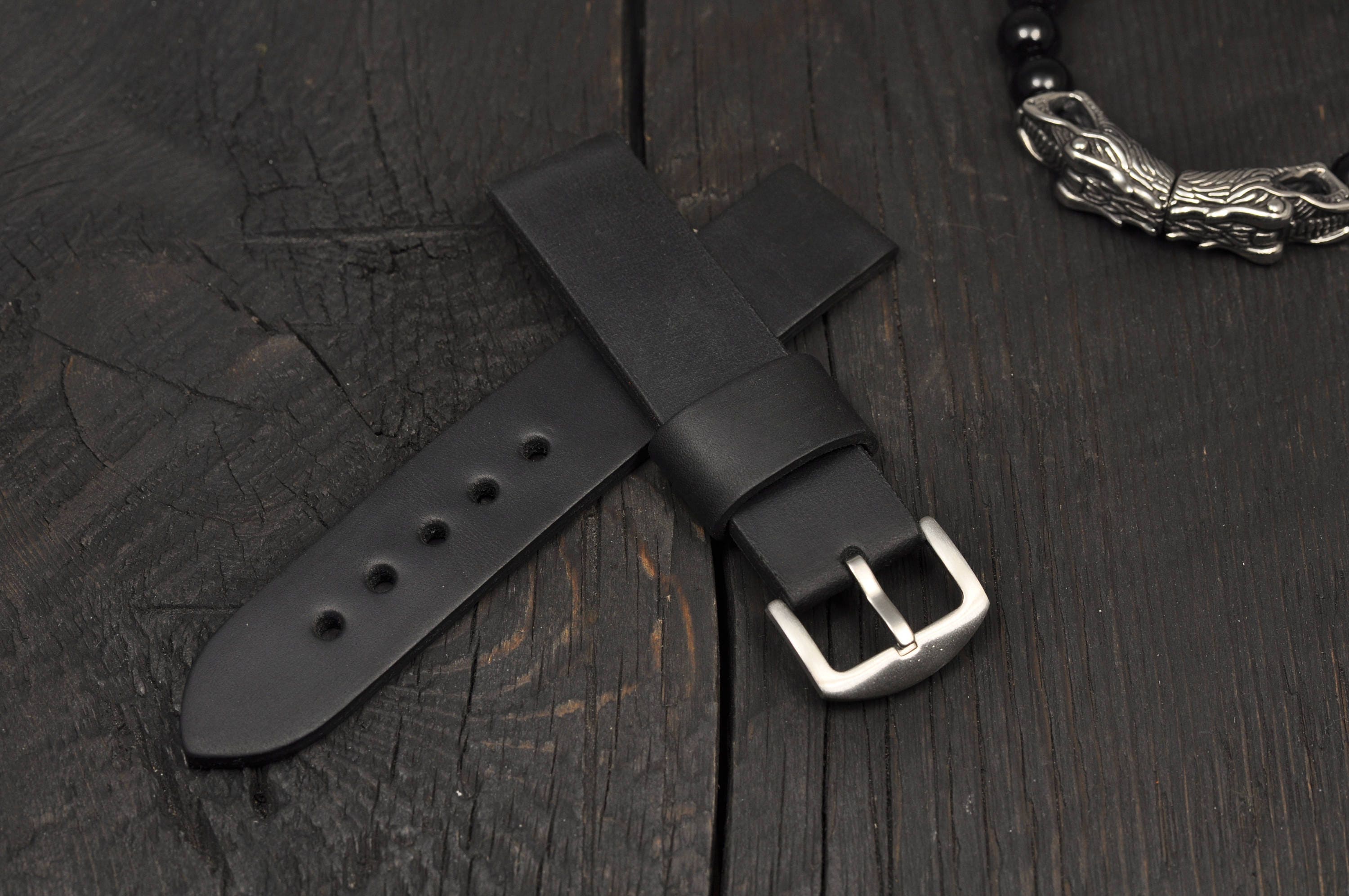 Cinturino In Vera Pelle Nero Tech Swiss LEA1680 Per Uomo, 18-22 Mm, Nuovo Con Etichette - Foto 2