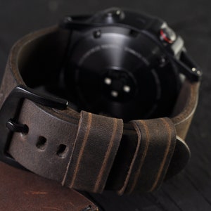 Leather  Handmade Watch Band for Garmin, Garmin Fenix 6,6S,6X Pro Strap /5,5S,5X  Watch Band, 3/5 Vivomove Leather Strap
