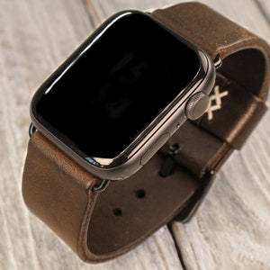 Handmade Leather Watch Band for Apple Watch Band , Apple watch strap for 45mm 41mm 44mm 40mm  , Watch strap for Apple Watch Series 7 6 5 4 3