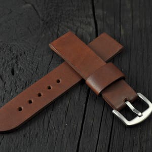 Handmade Leather Mens watch strap Brown 16mm 18mm  20mm 21mm 22mm 24mm 26mm watch band