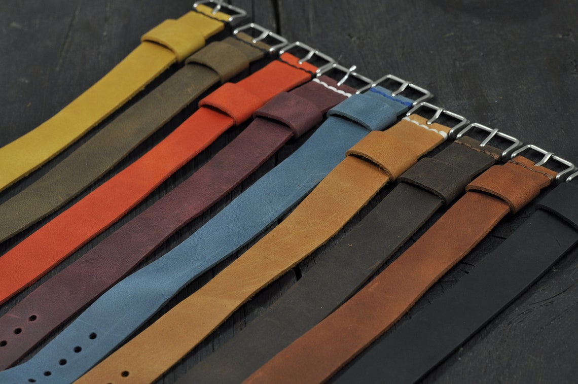 Handmade Leather Men's Watch Strap 16mm 18mm 20mm 22mm Etsy Canada