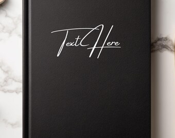 Personalized Black Hardcover Journal, Custom Daily Planner