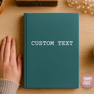Diario personalizado para mujer, tapa dura mate, cuaderno con texto personalizado y nombre, tapa dura para escribir con atención, notas de agradecimiento y regalos.