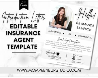 Insurance Agent Introduction Flyer Template, Life Insurance Agent Flyer, Insurance Broker Templates, Insurance Specialist, Mortgage Officer