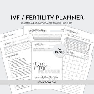 IVF Printable Planner, Ivf Journal, Ivf Diary, Fertility Journal, IUI Planner, Trying to Conceive, Pregnancy Planner, TTC Planner